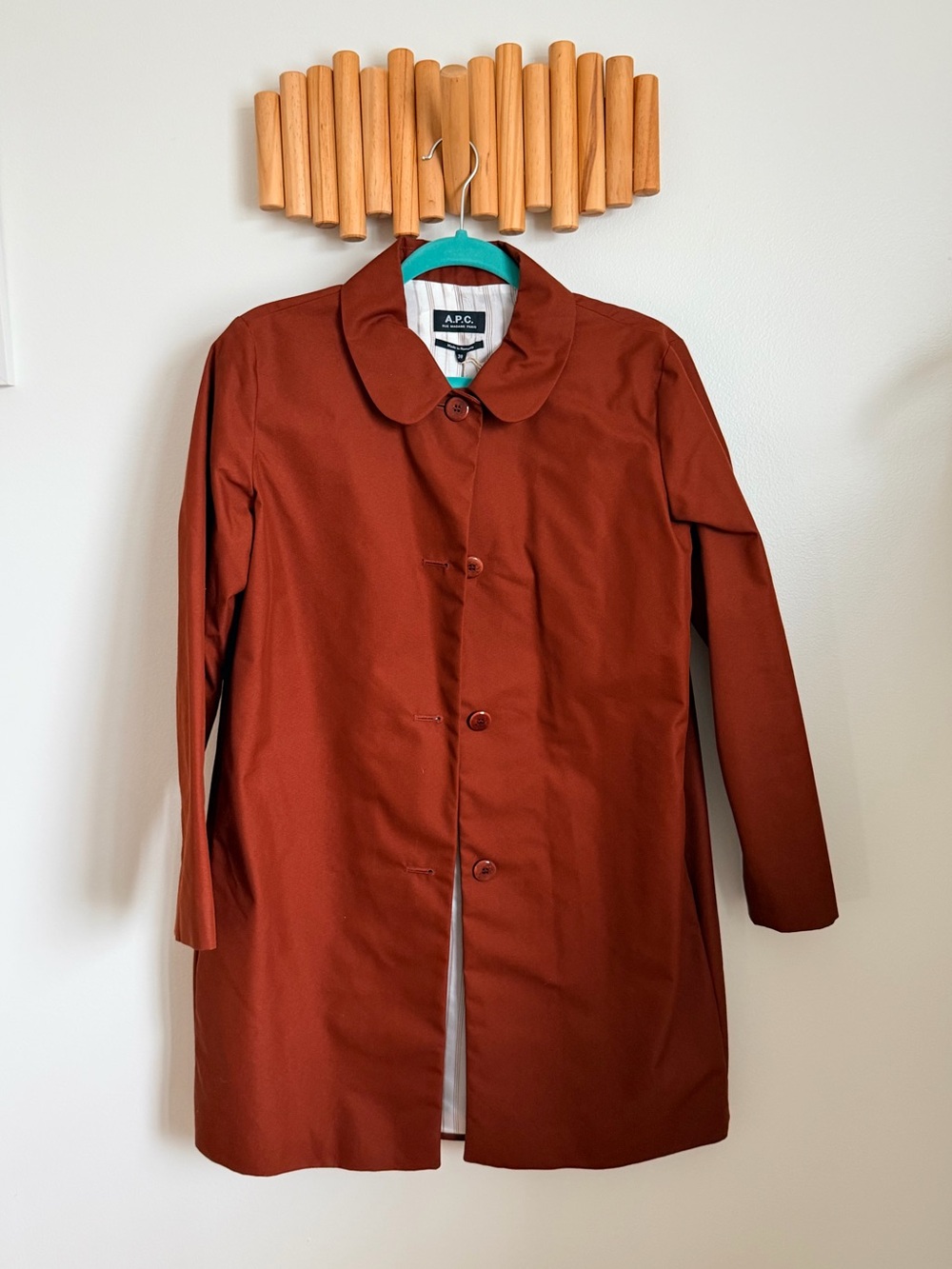 A.P.C. Women's Rust Single-Breasted Coat